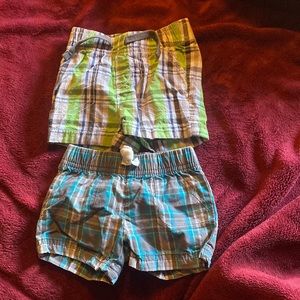 Baby boy shorts green and blue